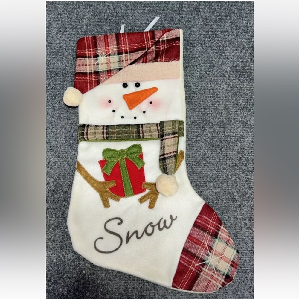 Snowman Decorative Felt Christmas Stocking 17"